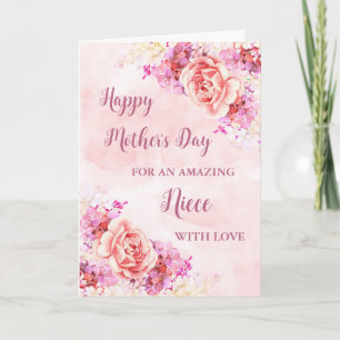 Rosa Blume Niece Happy Mother Day Card Karte