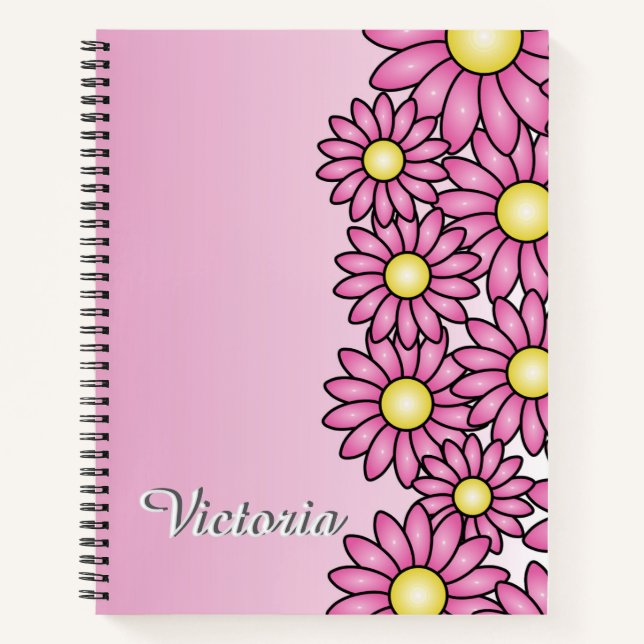 Rosa Blume Notebook für Office, School, Artist Notizbuch (Vorderseite)
