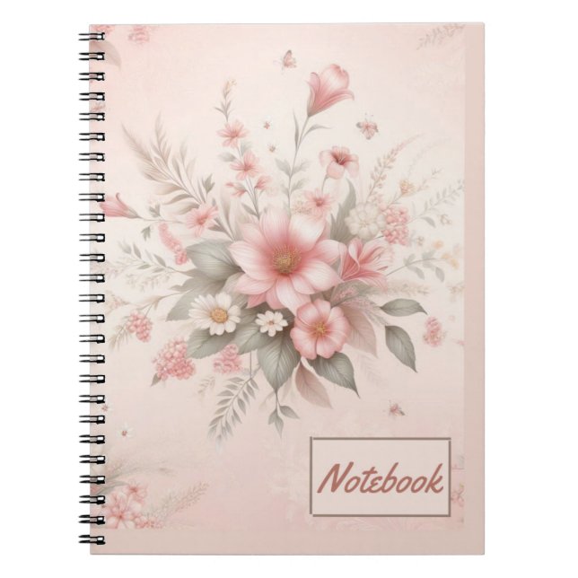 Rosa Blume Notebook Notizblock (Vorderseite)