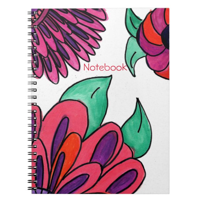 Rosa Blume Notebook Notizblock (Vorderseite)