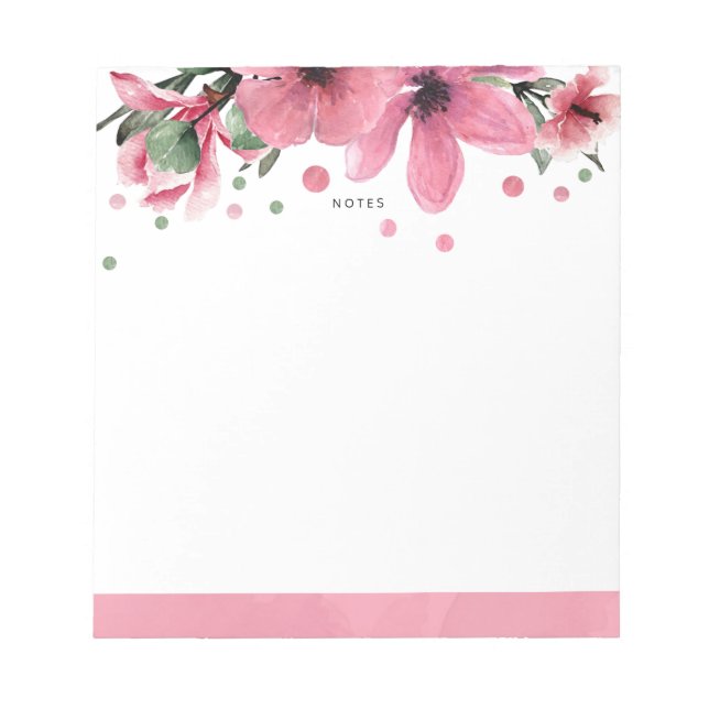 Rosa Blume Notizblock (Vorderseite)