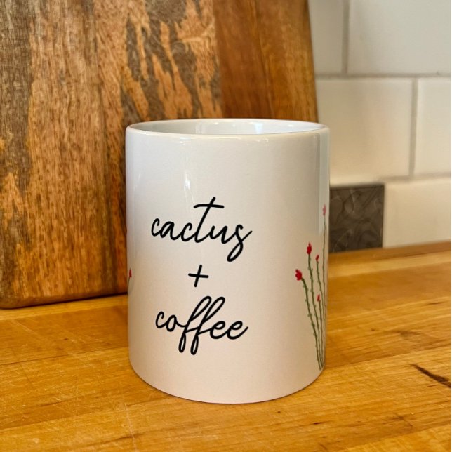 Rosa Blume Ocotillo Cactus Plus Kaffeefarbe Kaffeetasse (Von Creator hochgeladen)
