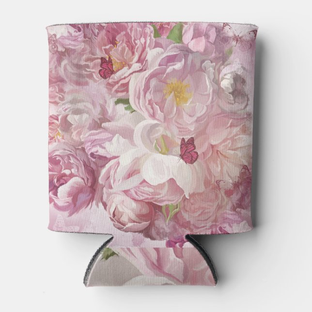 Rosa Blume Ölgemälde: zart Dosenkühler (Vorderseite)