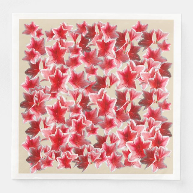 Rosa Blume Papier Abendessen Napkins Serviette (Vorderseite)