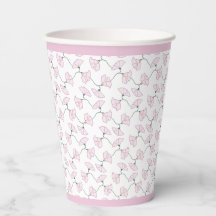 Rosa Blume Papier Cups