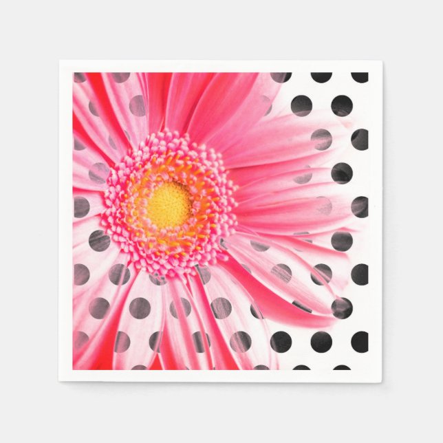 Rosa Blume Party Napkins Serviette (Vorderseite)