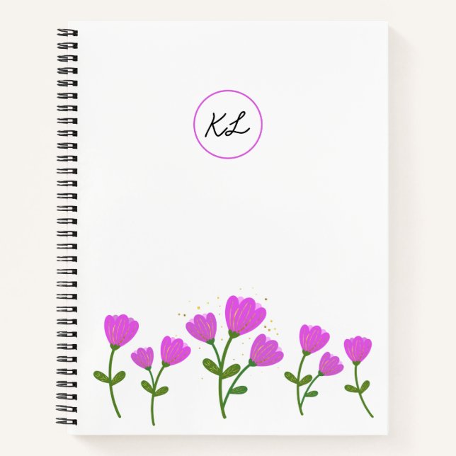 Rosa Blume Personalisiertes SpiralNotebook Notizbuch (Vorderseite)