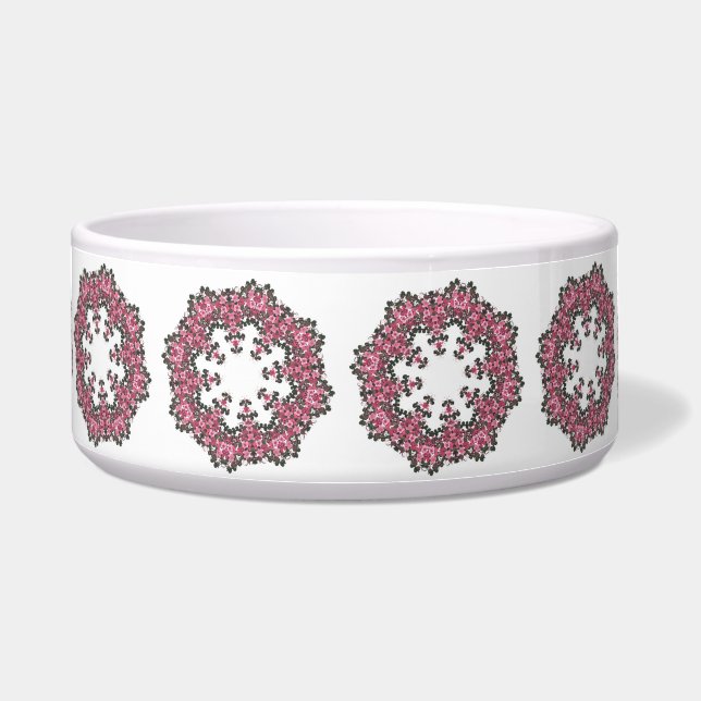 Rosa Blume Pet Bowl Napf (Vorderseite)