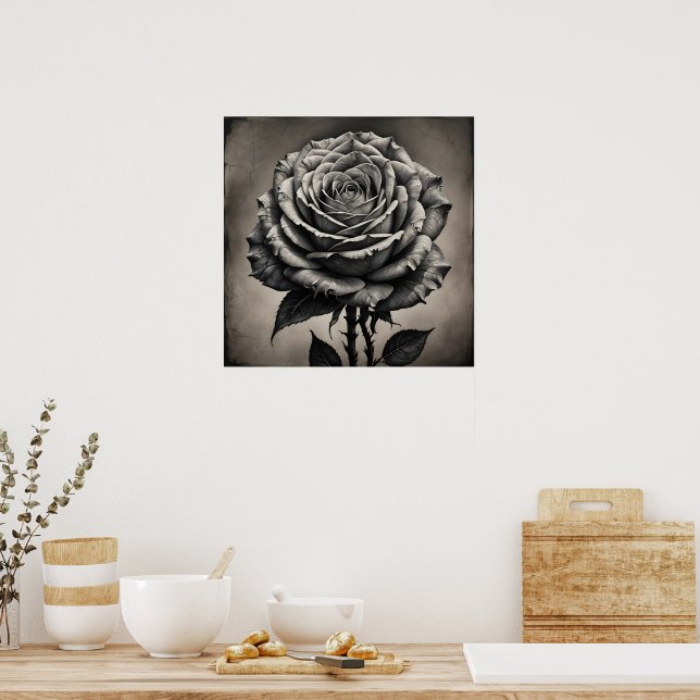 Rosa Blume Poster (Küche)