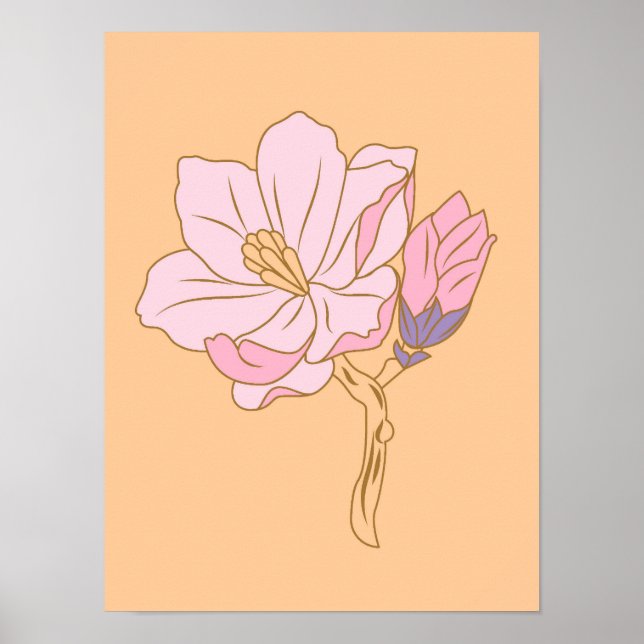 Rosa Blume  Poster (Vorne)