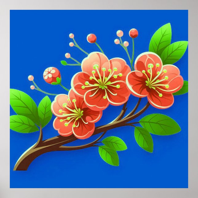 Rosa Blume Poster (Vorne)