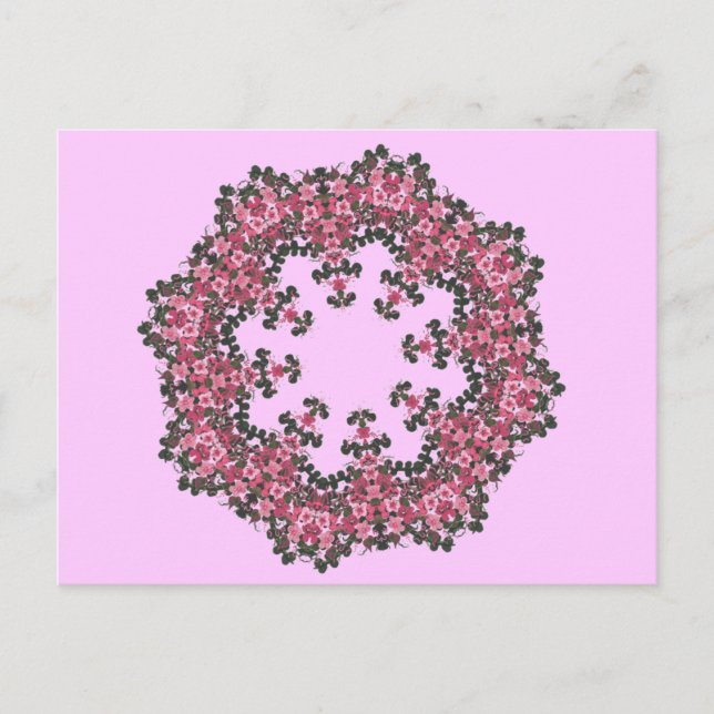 Rosa Blume Postkarte (Vorderseite)