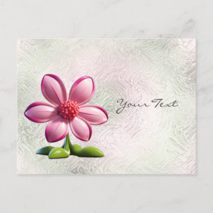 Rosa Blume Postkarte