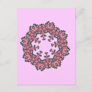 Rosa Blume Postkarte