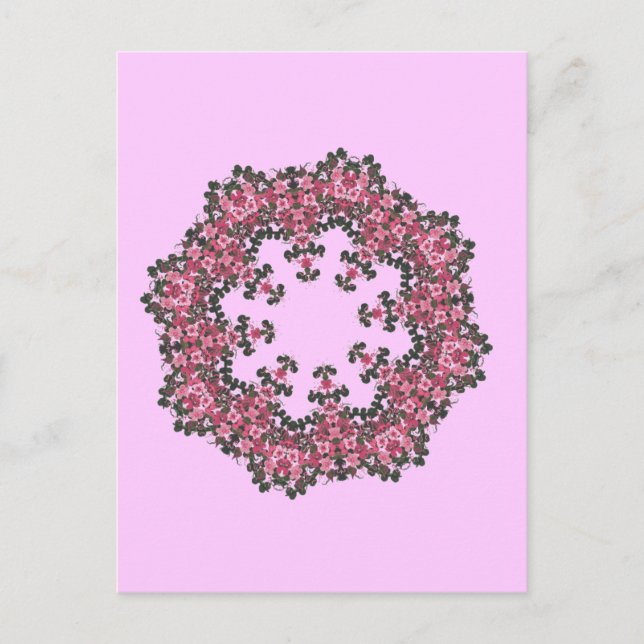 Rosa Blume Postkarte (Vorderseite)