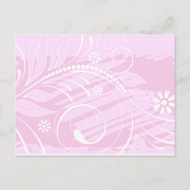 rosa Blume Postkarte (Vorderseite)