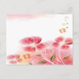 Rosa Blume Postkarte