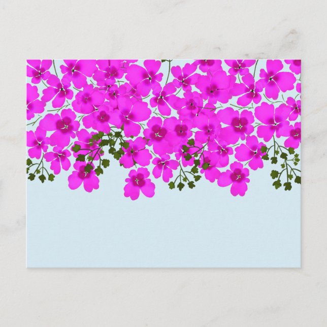 Rosa Blume Postkarte (Vorderseite)