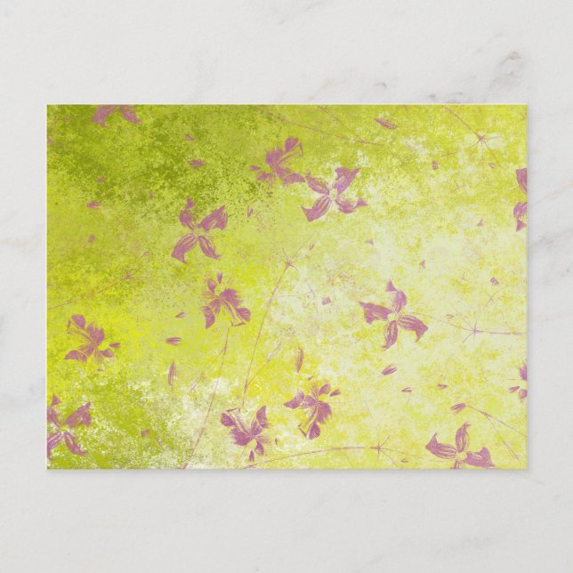 Rosa Blume Postkarte (Vorderseite)