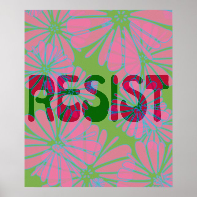 Rosa Blume Power Resist Poster (Vorne)