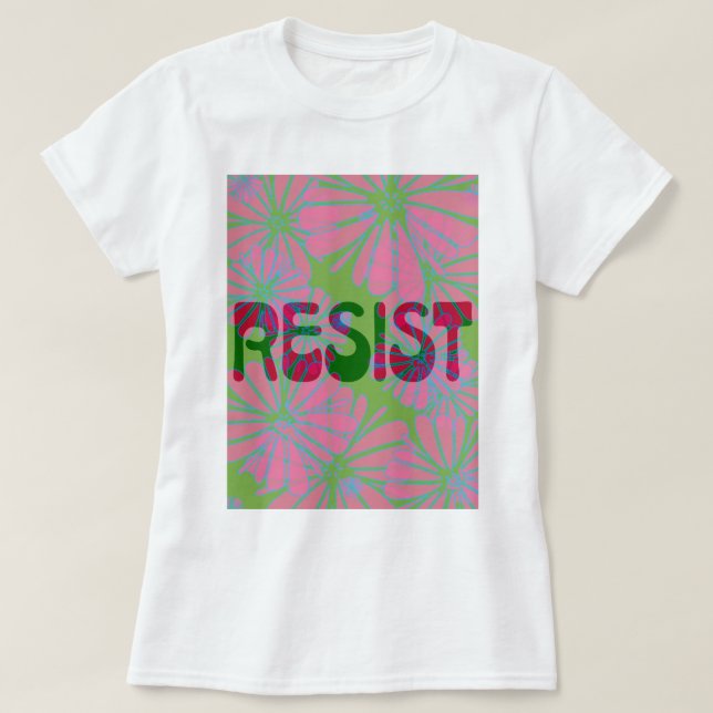 Rosa Blume Power Resist T-Shirt (Design vorne)
