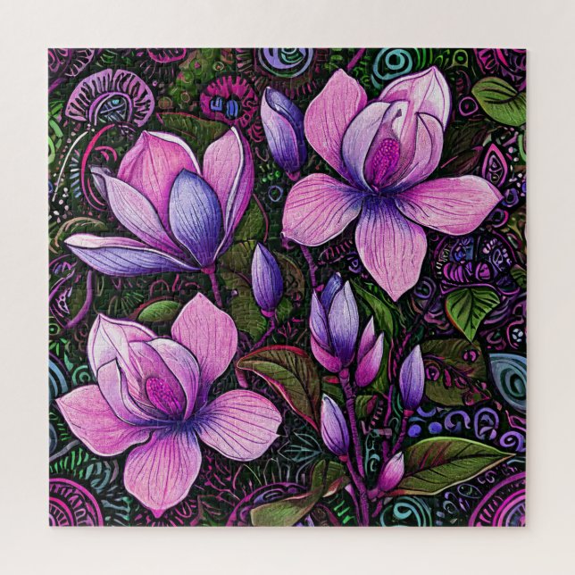 Rosa Blume Puzzle (Vertikal)