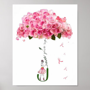Rosa Blume Ribbon Brustkrebs Sensibilisierungskamp Poster