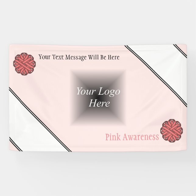 Rosa Blume Ribbon von Kenneth Yoncich Banner (Horizontal)