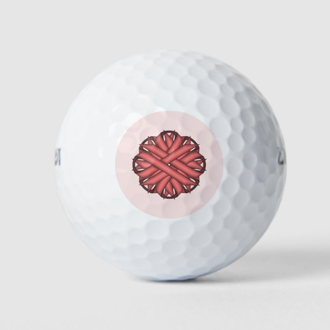Rosa Blume Ribbon von Kenneth Yoncich Golfball (Vorderseite)