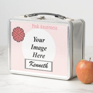 Rosa Blume Ribbon von Kenneth Yoncich Metall Brotdose