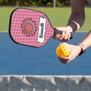 Rosa Blume Ribbon von Kenneth Yoncich Pickleball Schläger