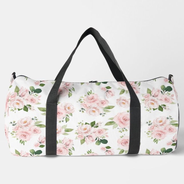 Rosa Blume, rosa Rosen, Aquarellfarben-Blume Duffle Bag (Vorderseite)