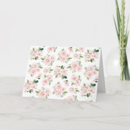 Rosa Blume, rosa Rosen, Aquarellfarben-Blume Karte