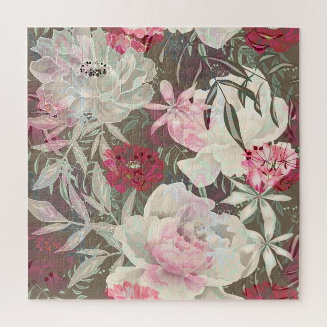 Rosa Blume Rosa Zitronen Blumenstrauß Puzzle (Vertikal)