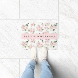 Rosa Blume, Rose, Aquarell-Blume, Ihr Name Fußmatte