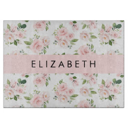 Rosa Blume, Rose, Aquarell-Blume, Ihr Name Schneidebrett