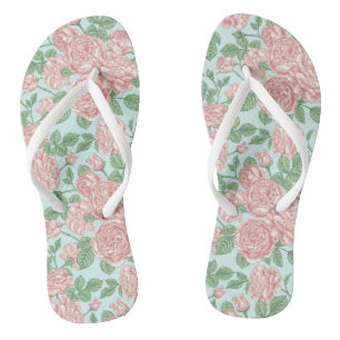 Rosa Blume Rose Garten Bouquet Muster Flip Flops