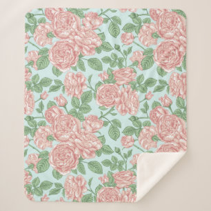 Rosa Blume Rose Garten Bouquet Muster Sherpadecke