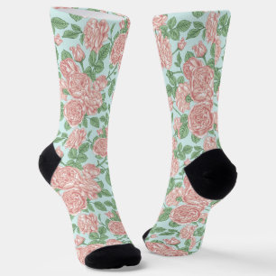 Rosa Blume Rose Garten Bouquet Muster Socken