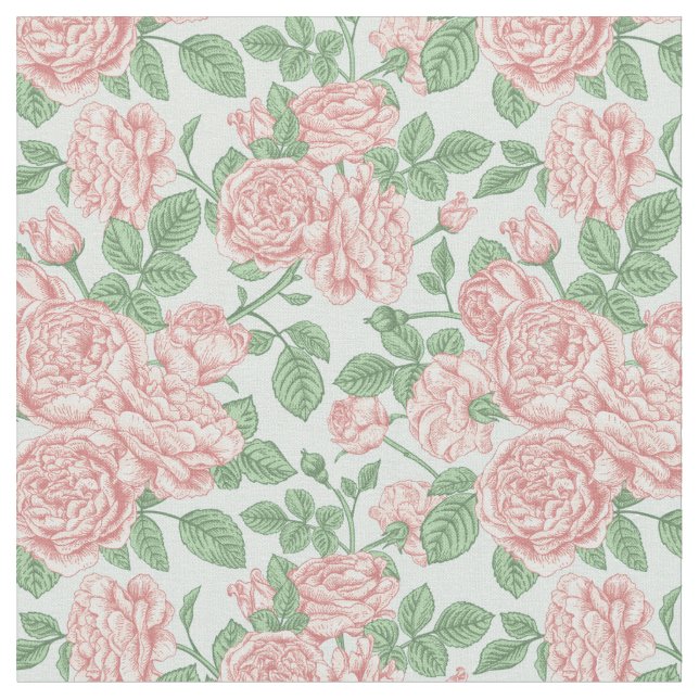 Rosa Blume Rose Garten Bouquet Muster Stoff (Nahaufnahme)