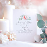 Rosa Blume Save the Date Ankündigungspostkarte<br><div class="desc">Hellrosa Blume Save the Date Postkarten</div>