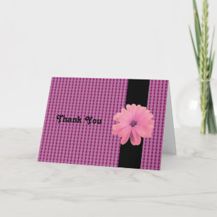 Rosa Blume schwarzes Band Danke