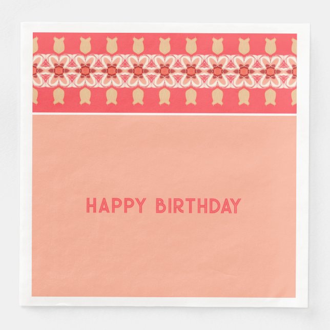 Rosa Blume Serviette (Vorderseite)