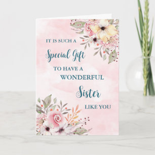 Rosa Blume Sister Happy Mother Day Card Karte