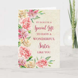 Rosa Blume Sister Happy Mother Day Card Karte
