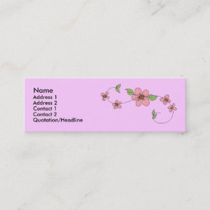 Rosa Blume Swirl Mini Visitenkarte
