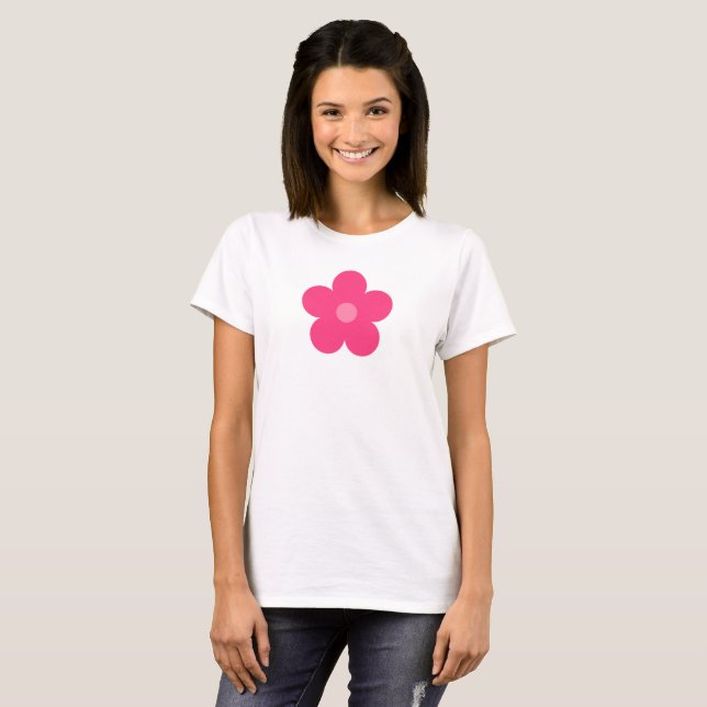Rosa Blume T-Shirt (Vorne ganz)