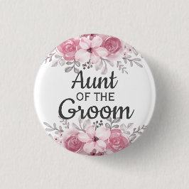 Rosa Blume Tante des Bräutigams Button