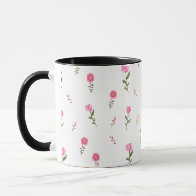 rosa Blume Tasse (Links)