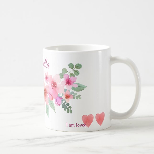 Rosa Blume Tasse (Rechts)
